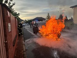 Požár osobního automobilu v obci Herink