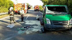 Ranní dopravní nehoda na Olomoucku na dálnici D35  i na objízdné trase nehody 